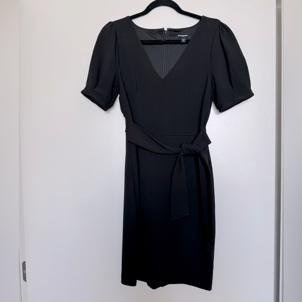 Black puff sleeve dress